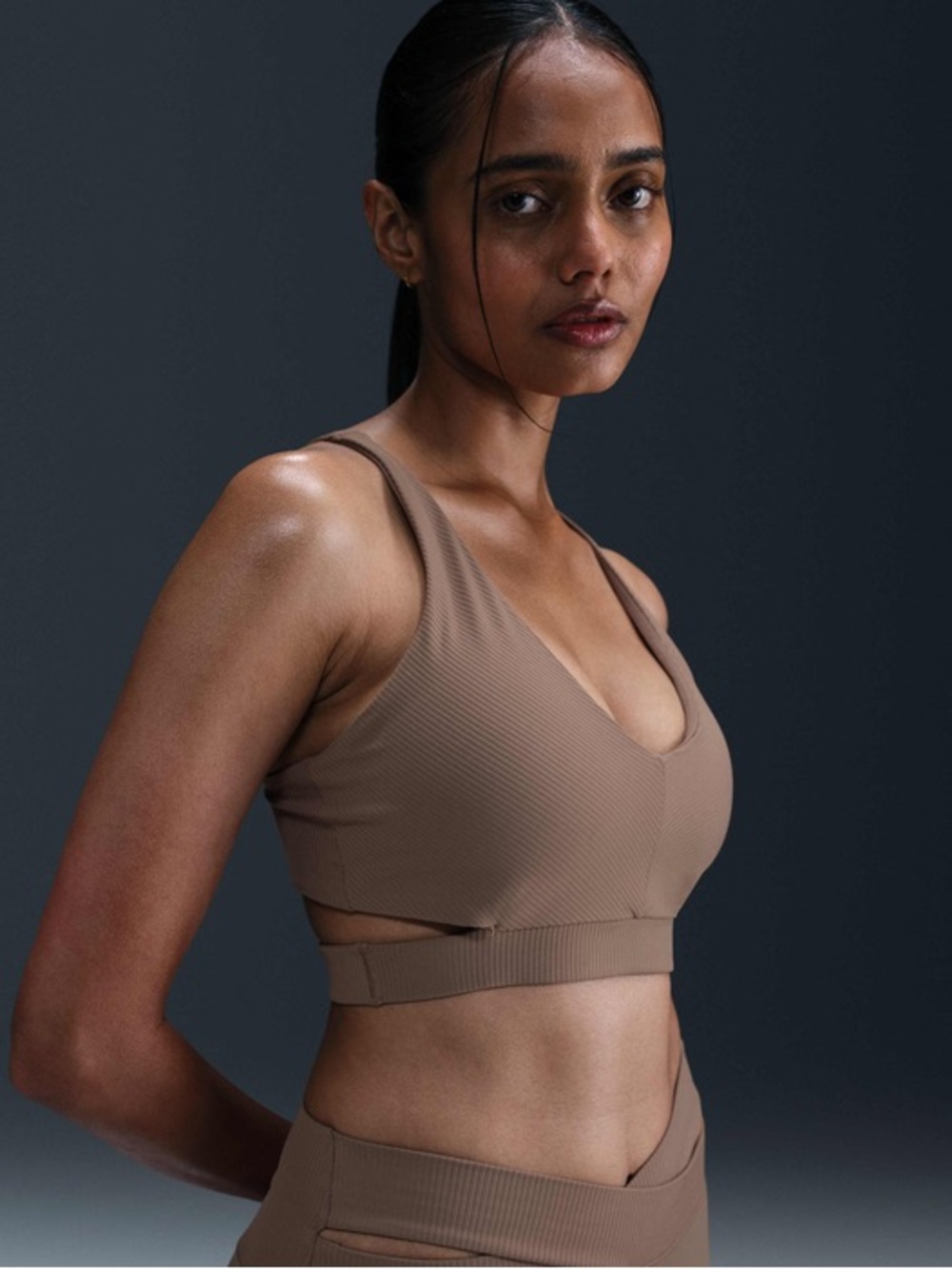 Nike Zenvy Ribbed Cut Out Sports Bra